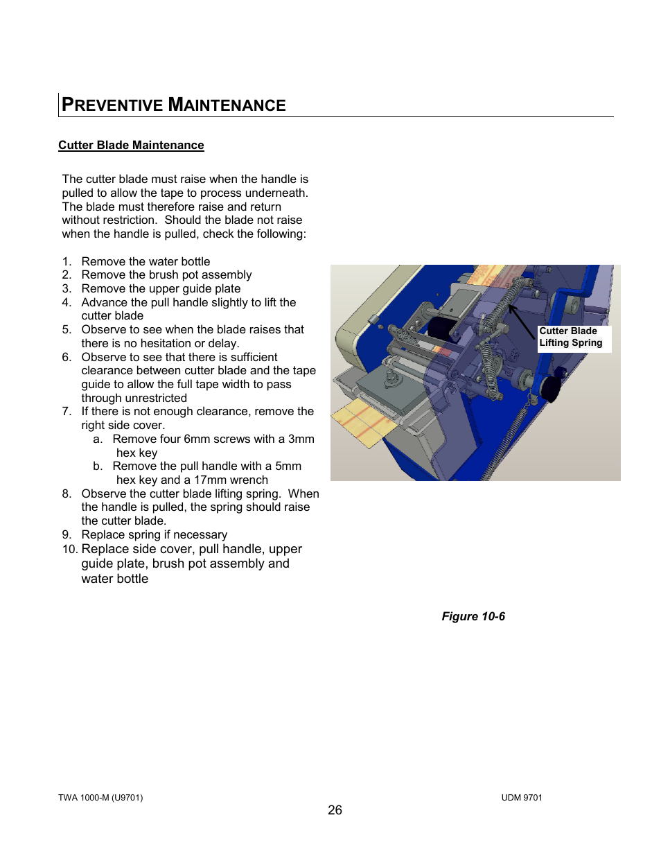 Reventive, Aintenance | Intertape Polymer Group (IPG) TWA 1000-M User Manual | Page 26 / 60