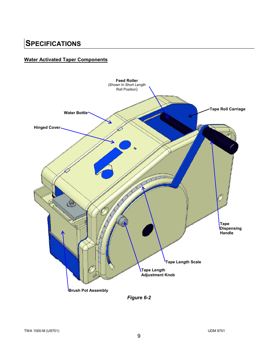 Pecifications | Intertape Polymer Group (IPG) TWA 1000-M User Manual | Page 9 / 60