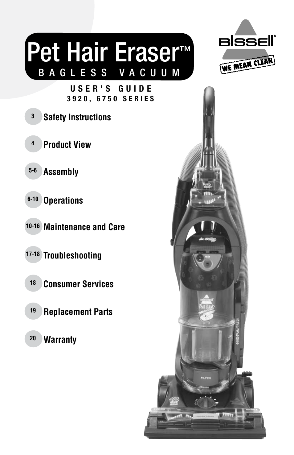 Bissell 3920 EN User Manual | 20 pages