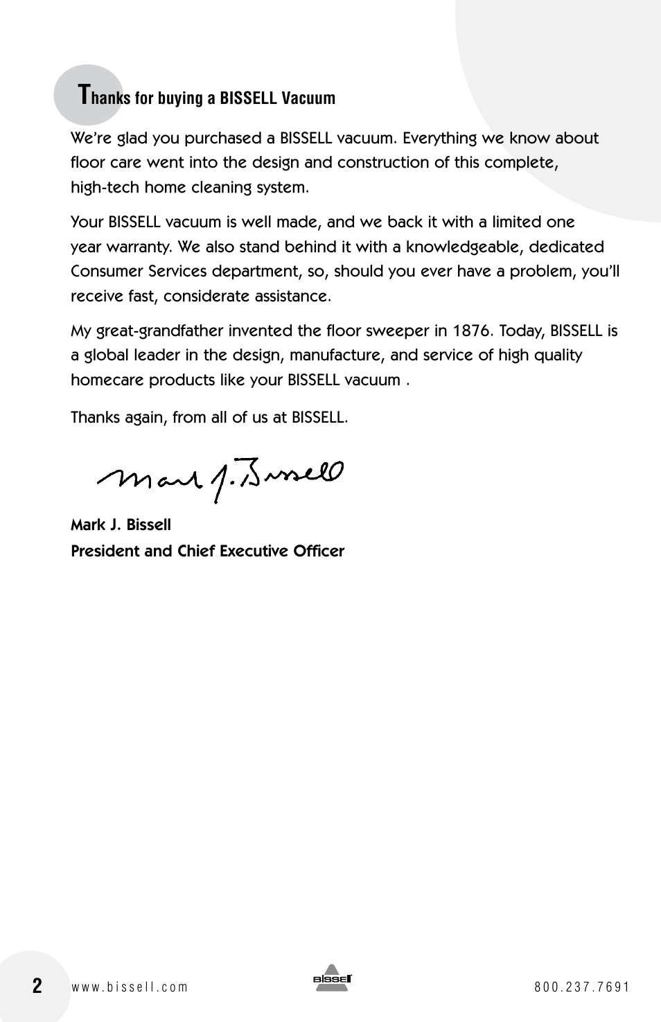 Bissell 3920 EN User Manual | Page 2 / 20
