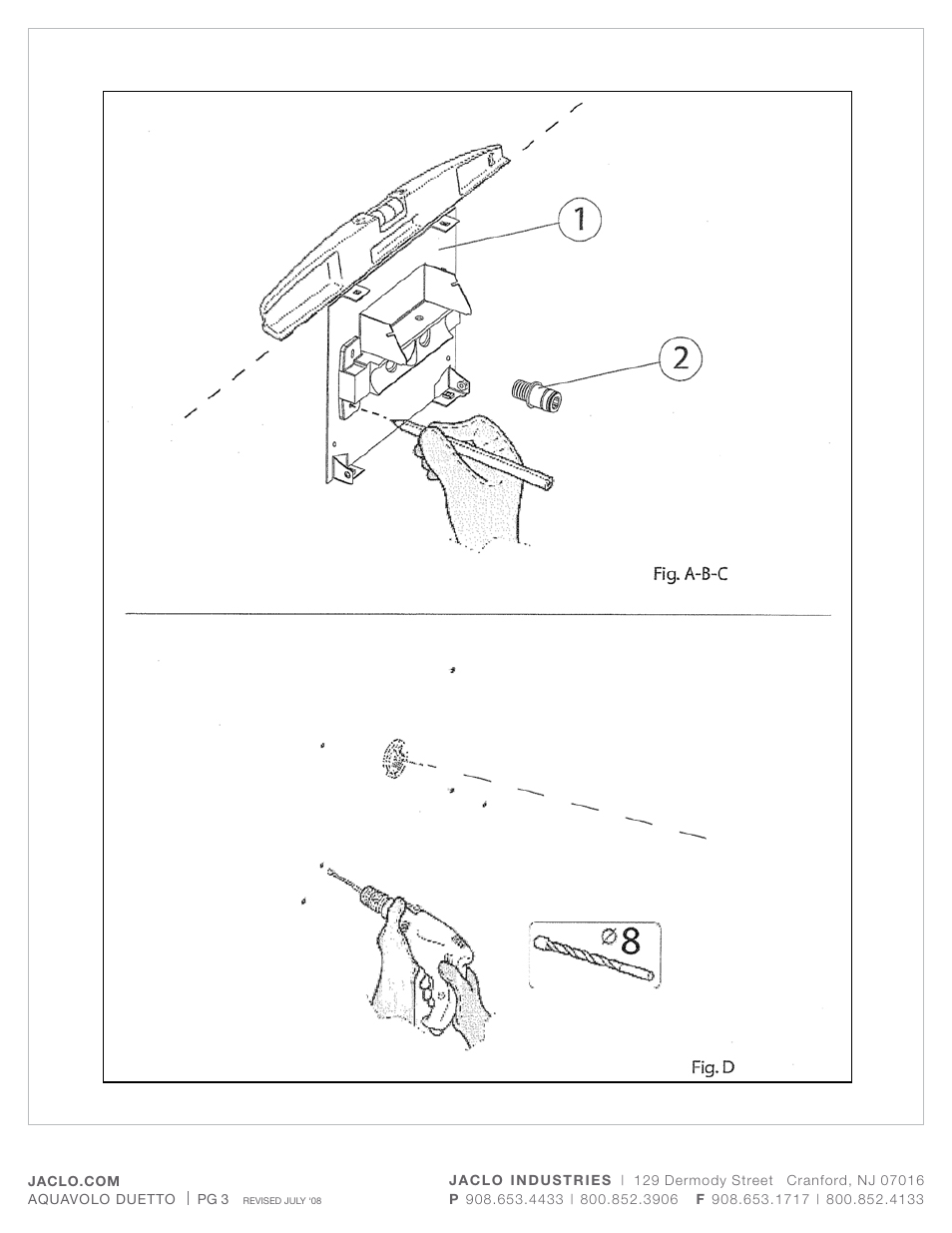 Jaclo Aquavolo Duetto - 1728- User Manual | Page 3 / 8