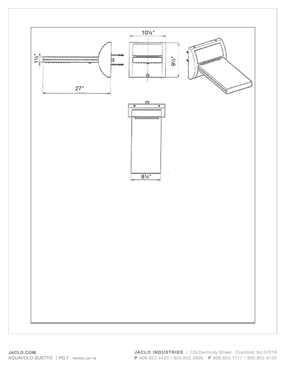 Jaclo Aquavolo Duetto - 1728- User Manual | Page 7 / 8