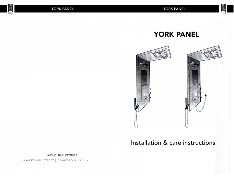 Jaclo York Column Ensemble - 1724- User Manual | 6 pages