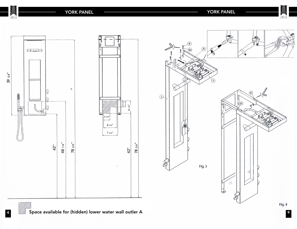 York panel | Jaclo York Column Ensemble - 1724- User Manual | Page 4 / 6