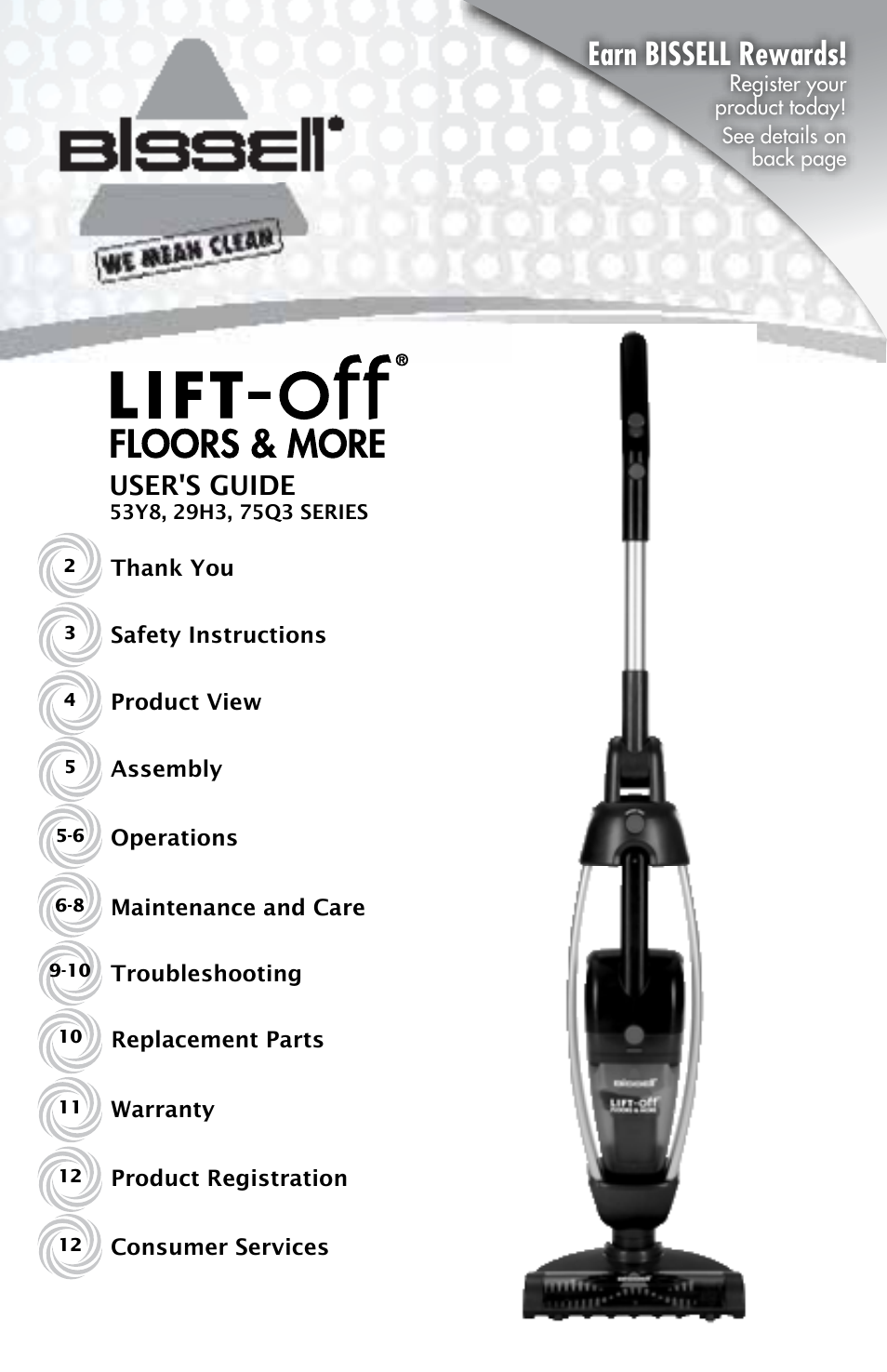 Bissell LIFT-OFF 53Y8 User Manual | 12 pages