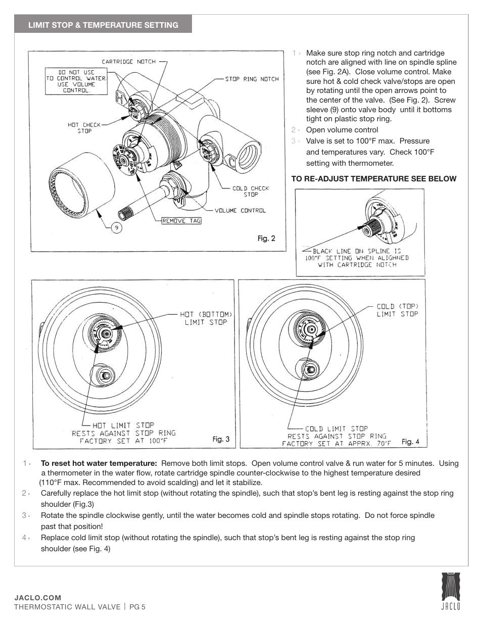 Jaclo ½" thermostatic valve - J-THVC12 User Manual | Page 5 / 10