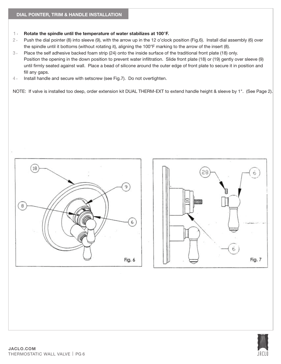 Jaclo ½" thermostatic valve - J-THVC12 User Manual | Page 6 / 10