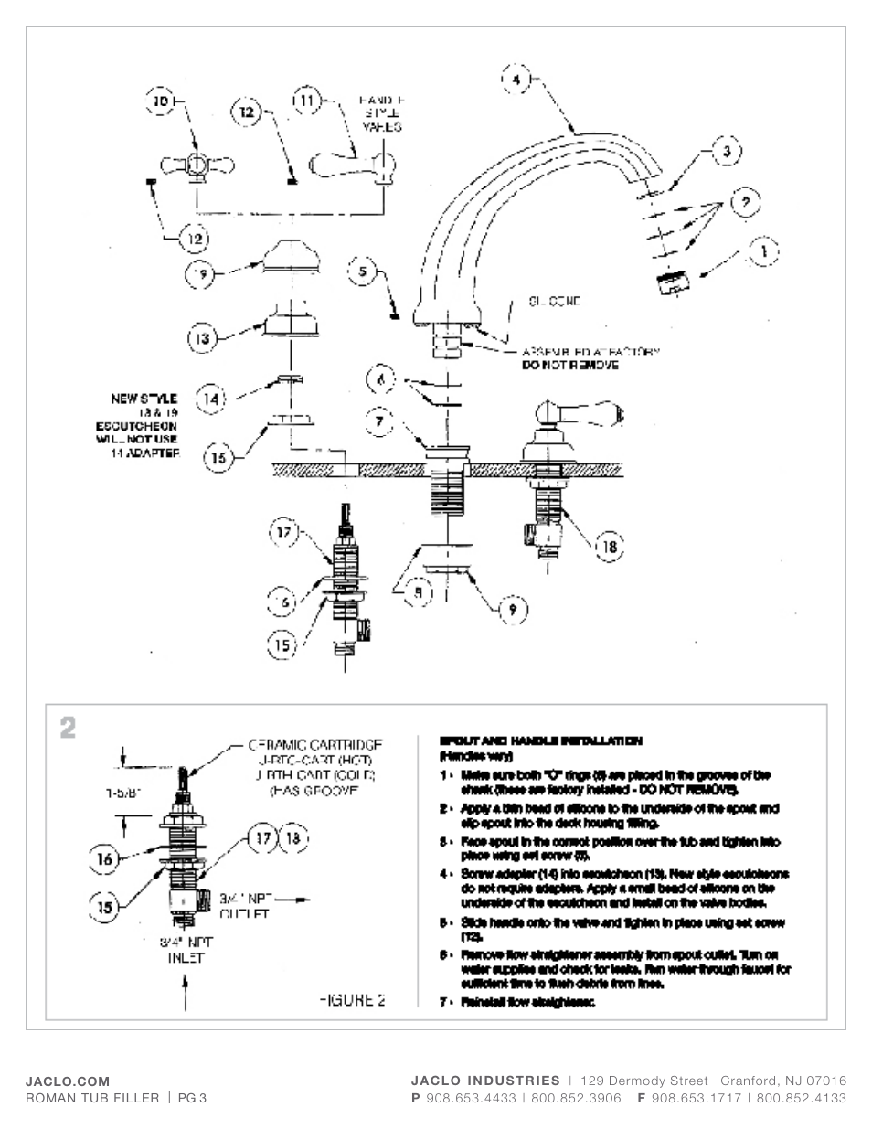 Jaclo Roaring 20's and Astor lever handle trim - T674-TRIM- User Manual | Page 3 / 4