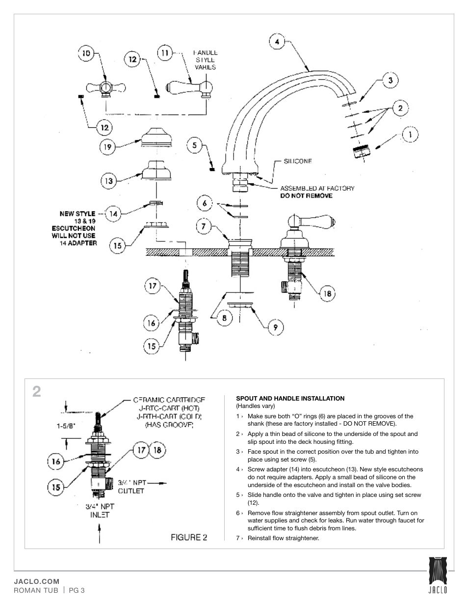 Jaclo Roaring 20's tub filler - 9930-T692- User Manual | Page 3 / 4