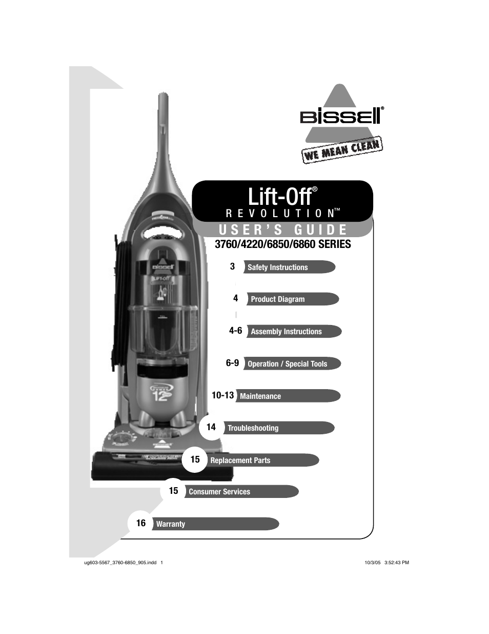 Bissell 6860  EN User Manual | 16 pages