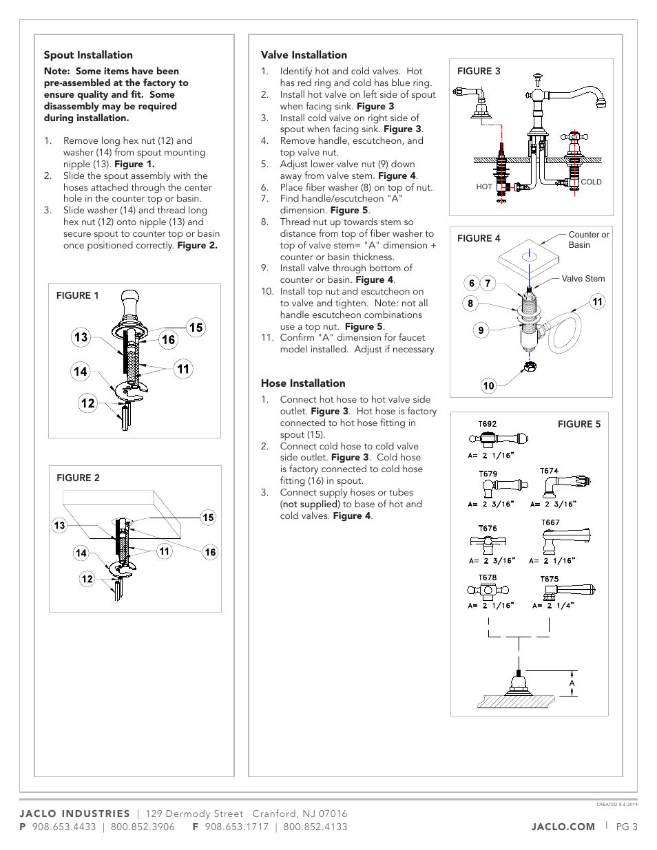 Jaclo Faucet, Lavatory Faucet - 7830-T678 User Manual | Page 3 / 5