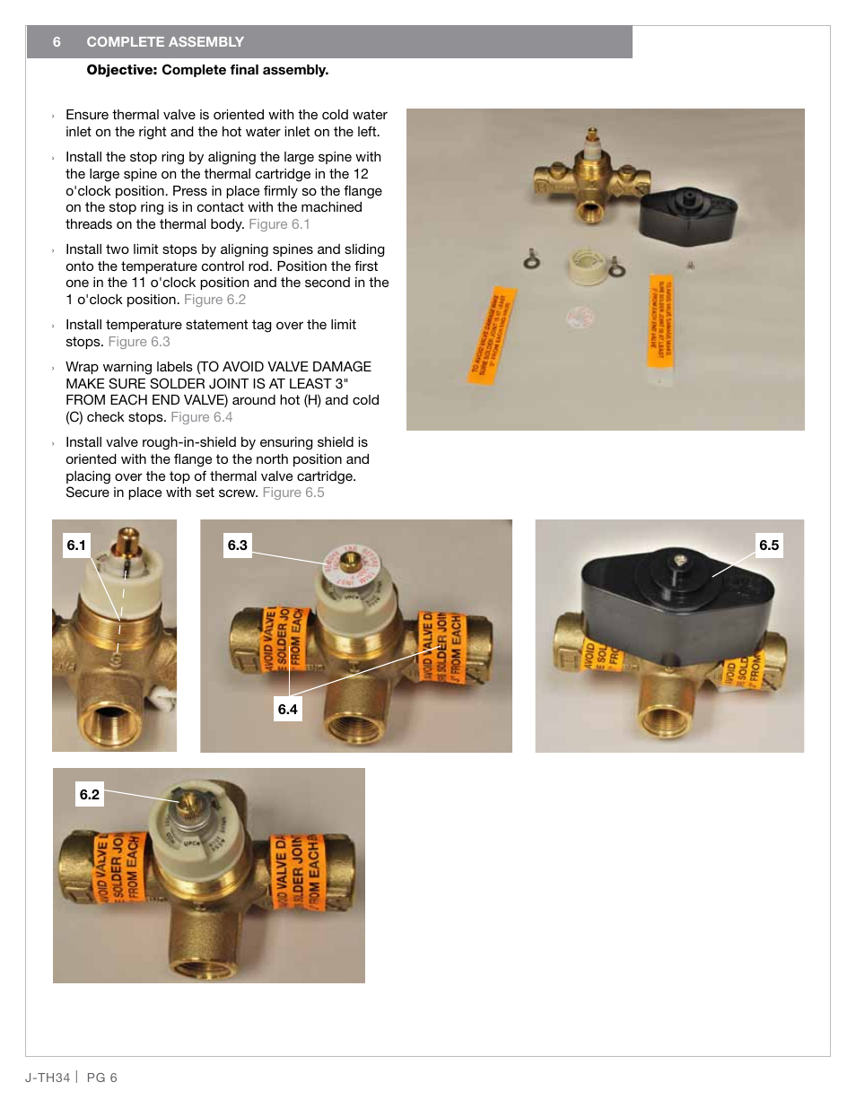 Jaclo Thermostatic extension kit - J-TH34-EXT User Manual | Page 6 / 7