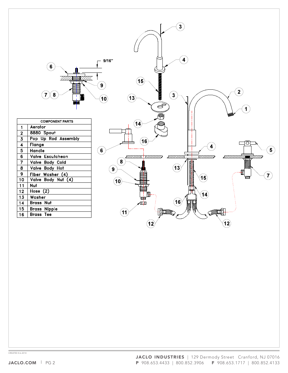 Jaclo Faucet, Lavatory Faucet - 8880-T672 User Manual | Page 2 / 5