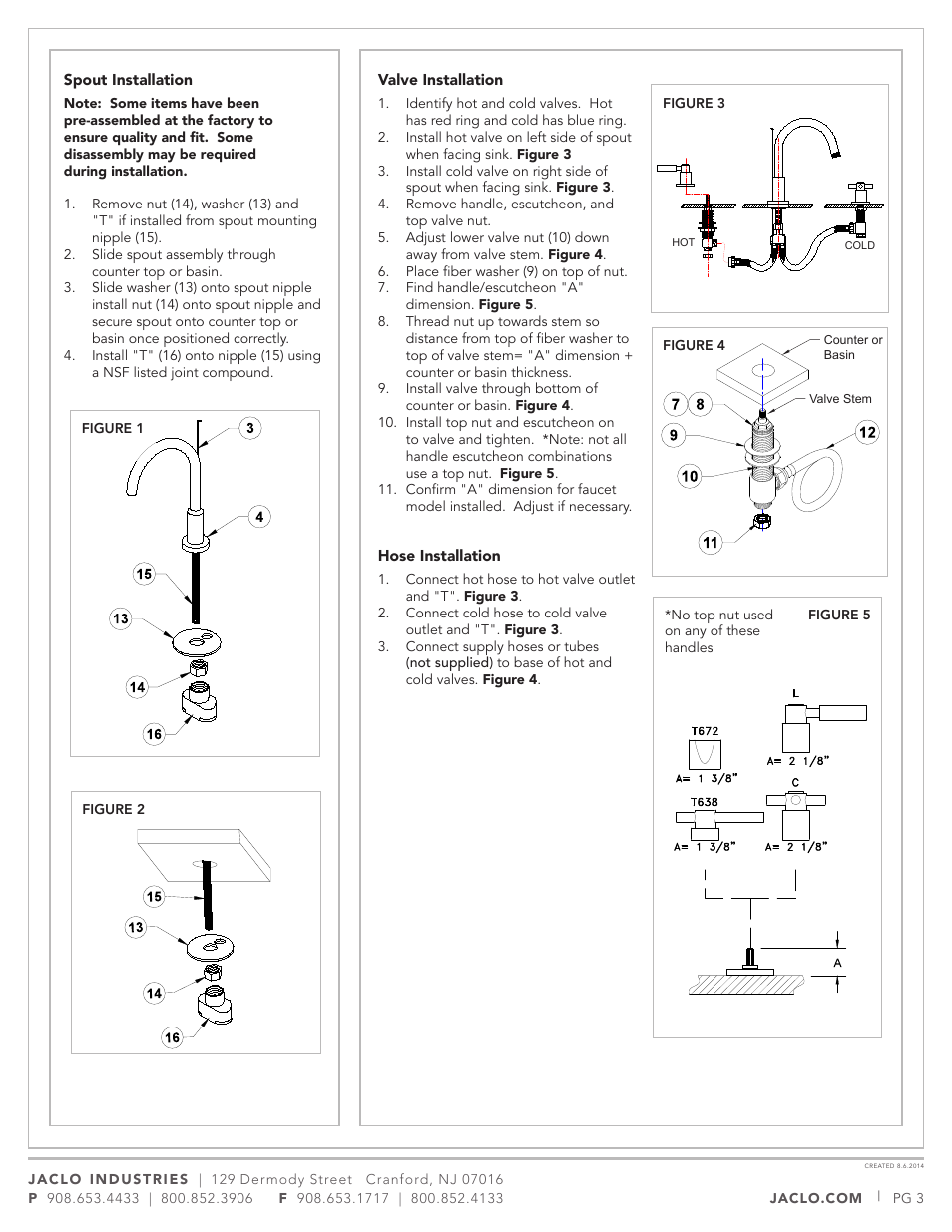 Jaclo Faucet, Lavatory Faucet - 8880-T672 User Manual | Page 3 / 5