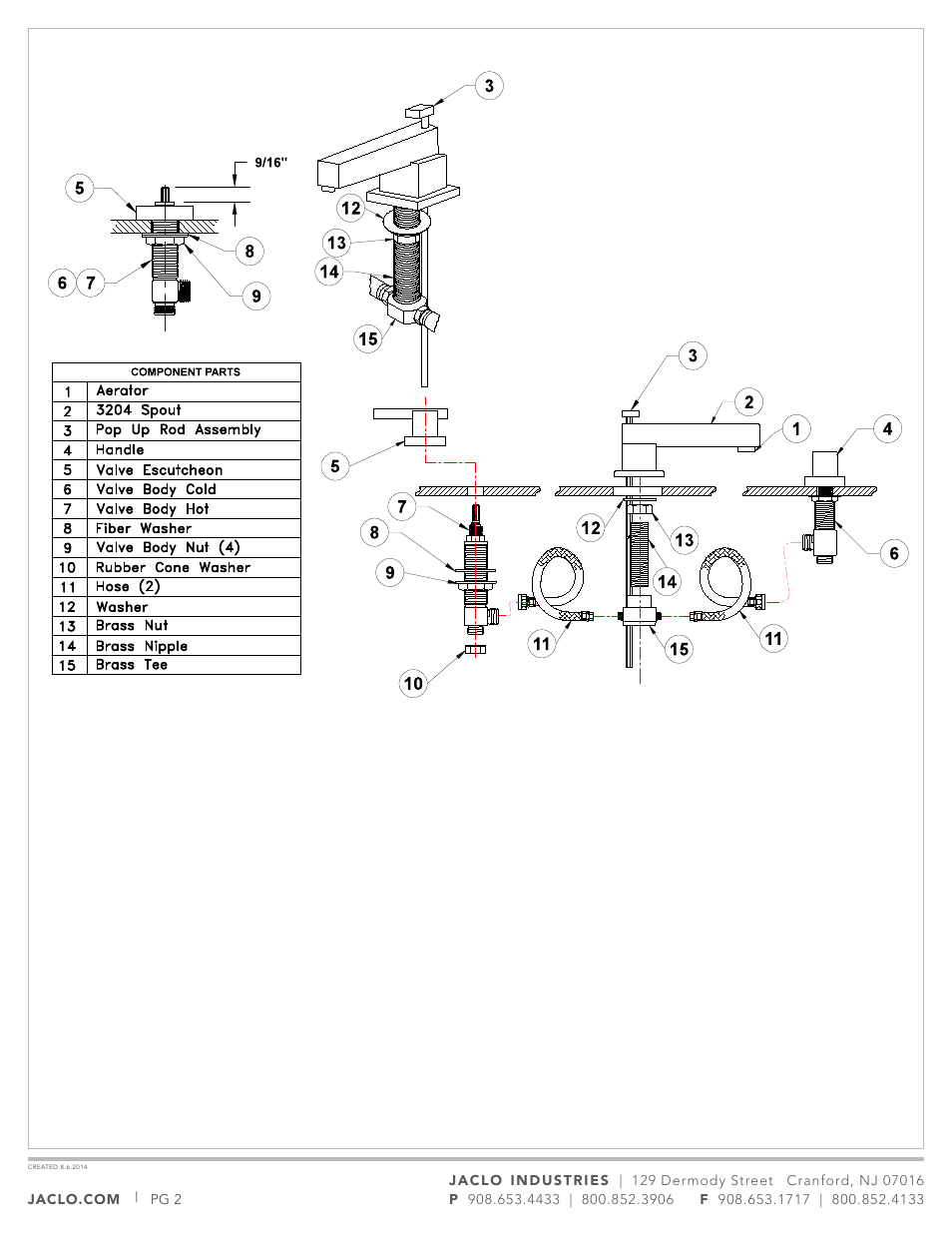 Jaclo Faucet, Lavatory Faucet - 5304 User Manual | Page 2 / 5