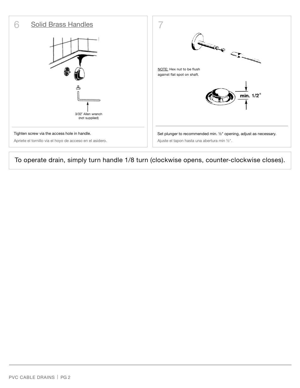 Solid brass handles | Jaclo 28"-29 PVC bath waste and overflow subassembly (no trim) - 376-LT-" User Manual | Page 2 / 4