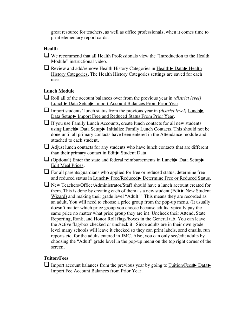 JMC Starting the 14-15 School Year Checklist-Next-Gen User Manual | Page 4 / 5