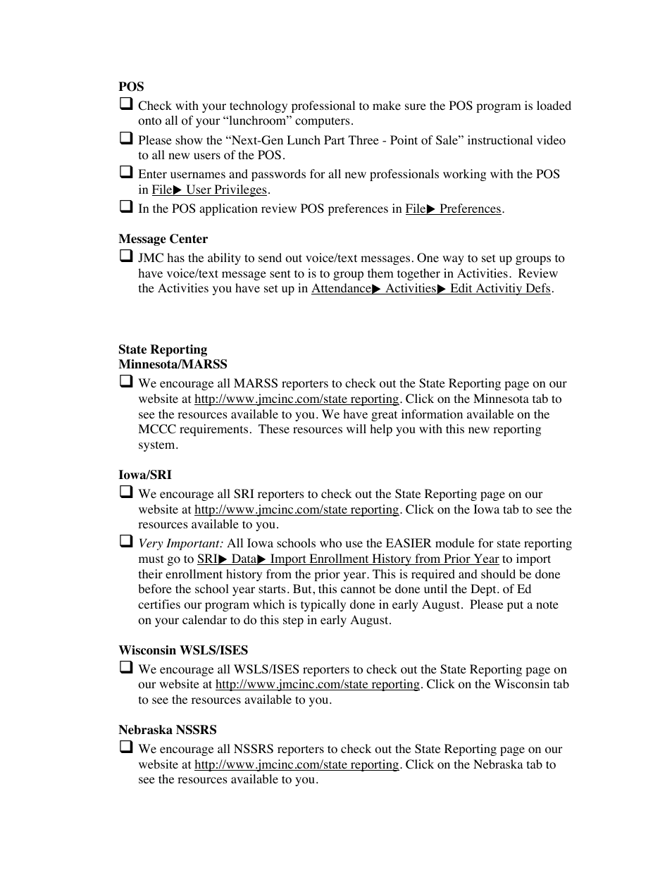 JMC Starting the 14-15 School Year Checklist-Next-Gen User Manual | Page 5 / 5