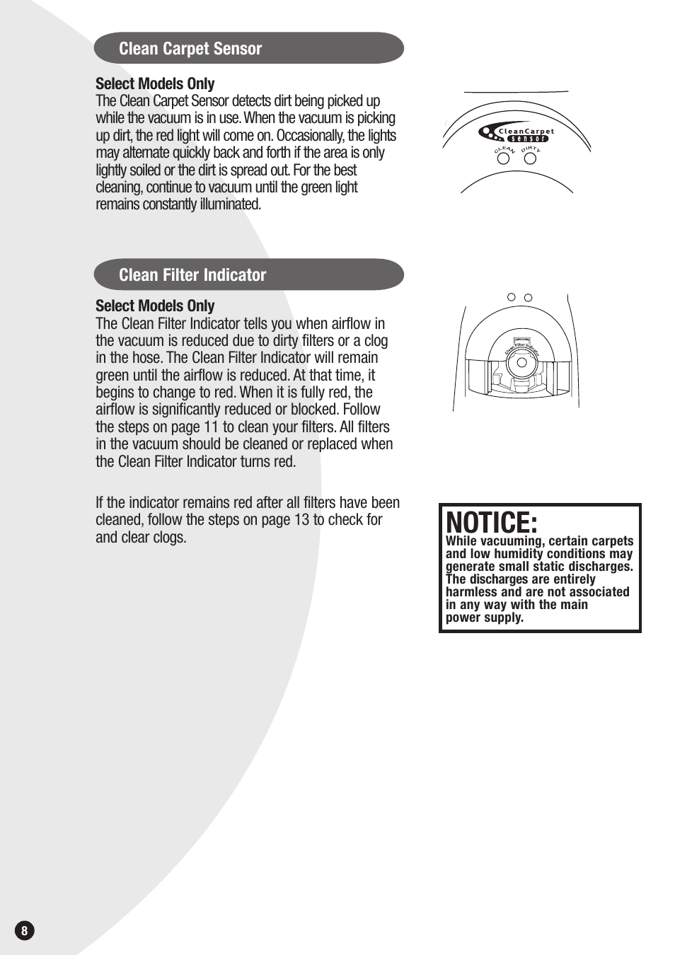 Notice | Bissell 3596 User Manual | Page 8 / 16