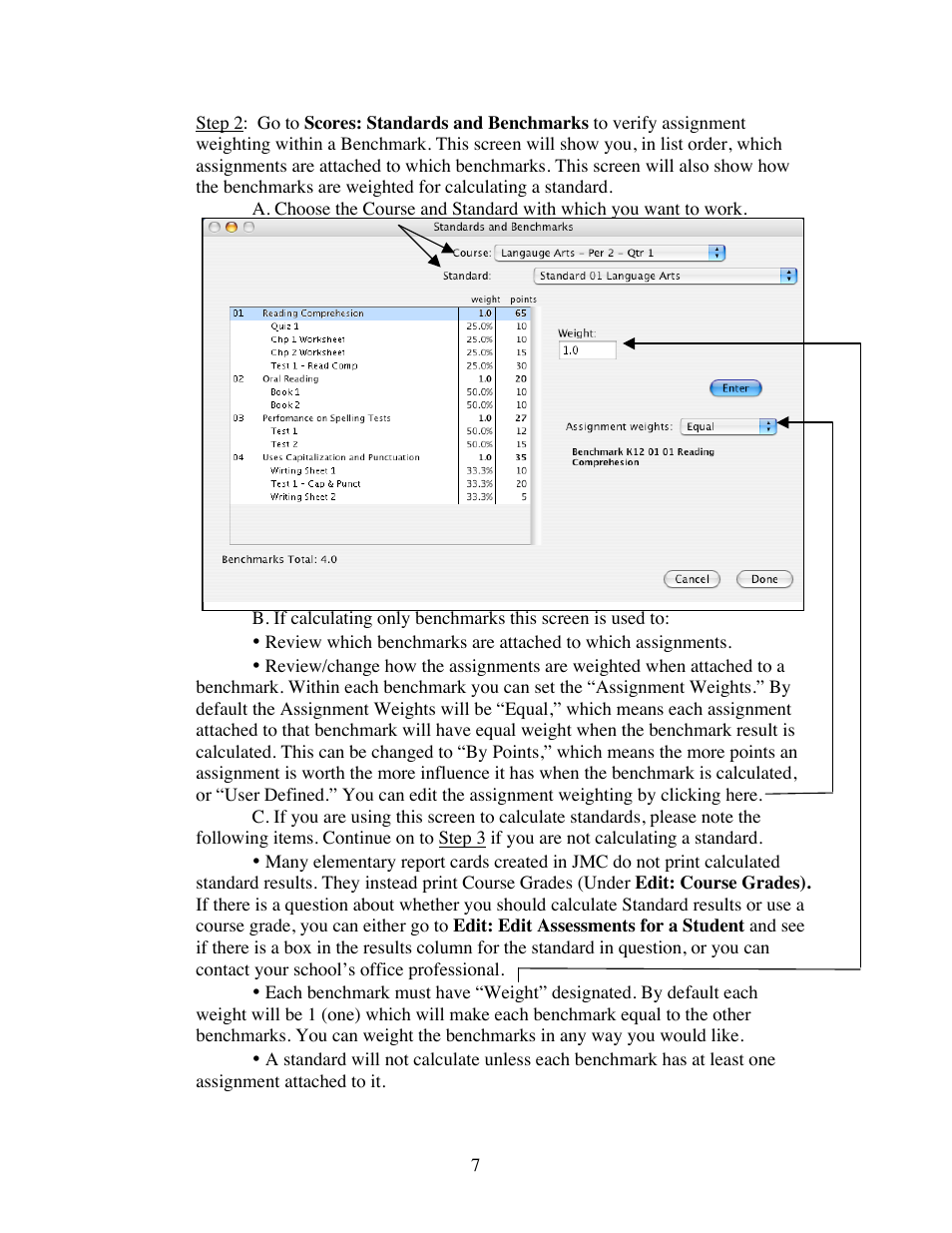 JMC Standards and Benchmarks - Instructional User Manual | Page 7 / 9