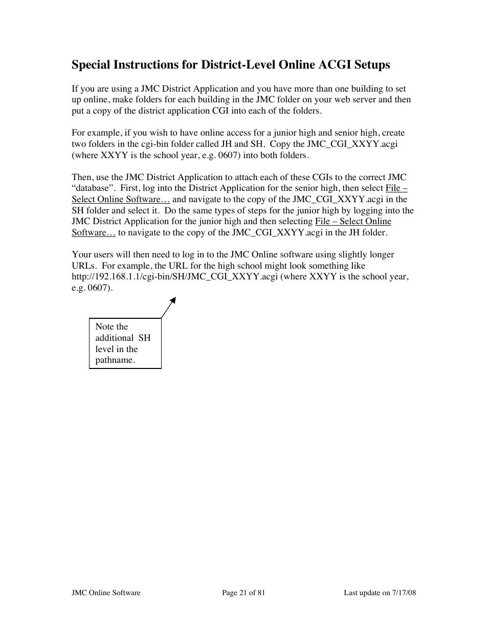 JMC Installing Online Software User Manual | Page 21 / 81
