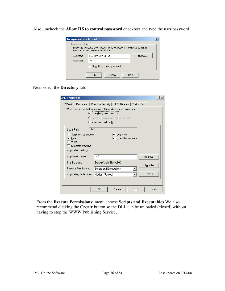 JMC Installing Online Software User Manual | Page 36 / 81