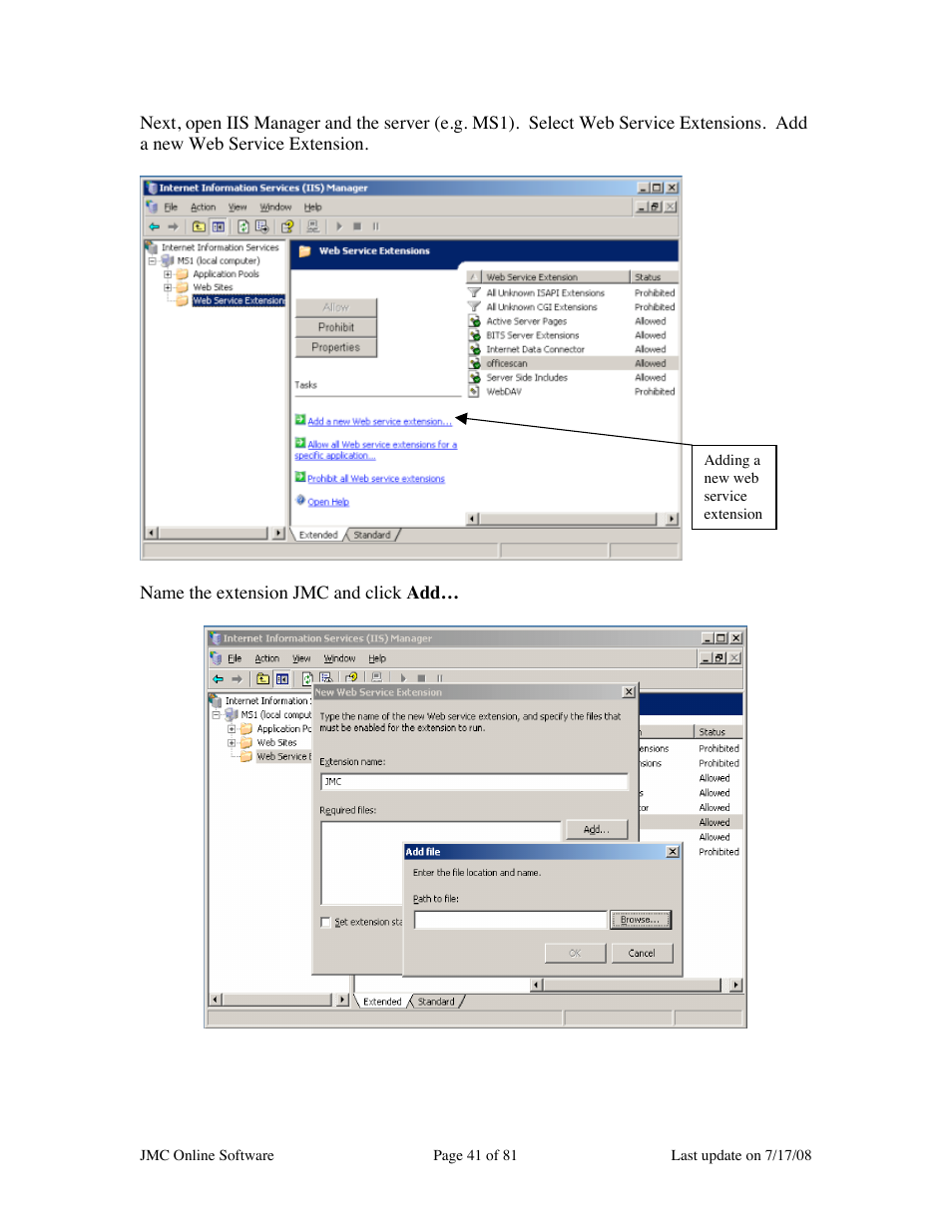 JMC Installing Online Software User Manual | Page 41 / 81