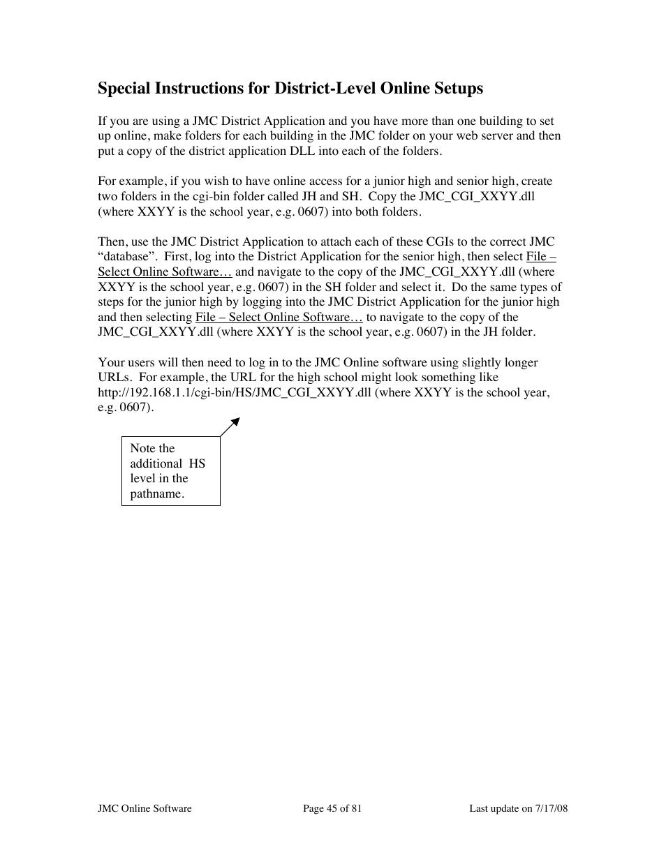 JMC Installing Online Software User Manual | Page 45 / 81