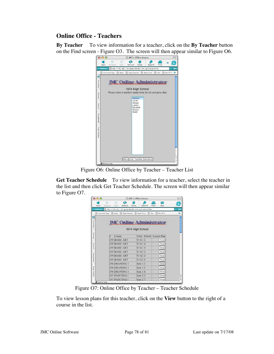 Online office - teachers | JMC Installing Online Software User Manual | Page 78 / 81