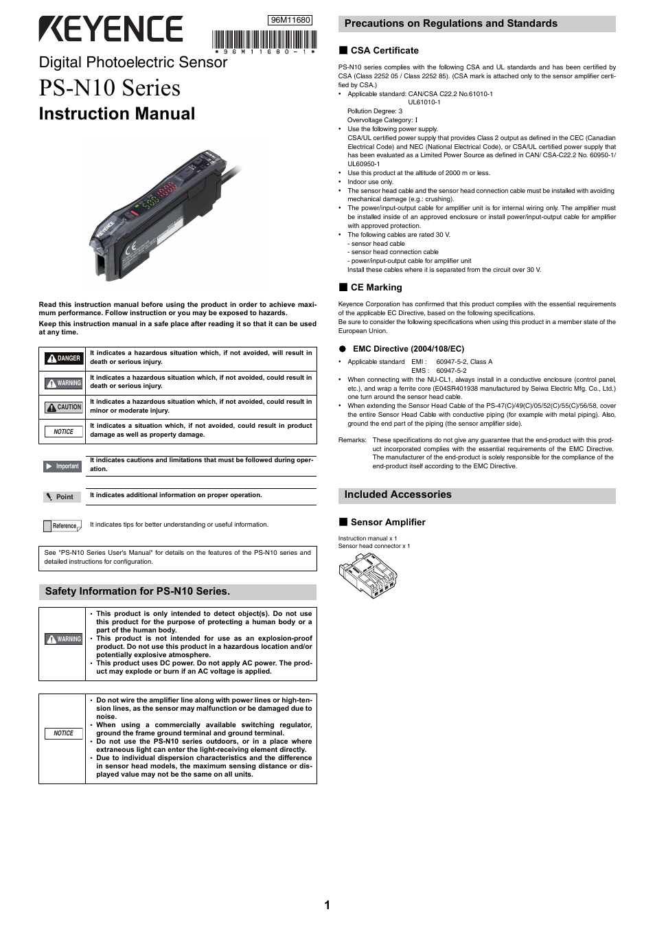 KEYENCE PS-N10 Series User Manual | 12 pages