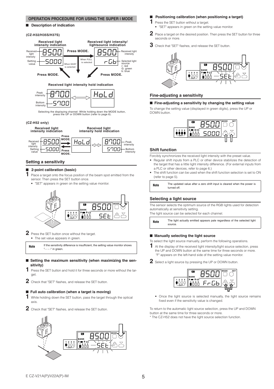 KEYENCE CZ-V22A(P) User Manual | Page 5 / 10