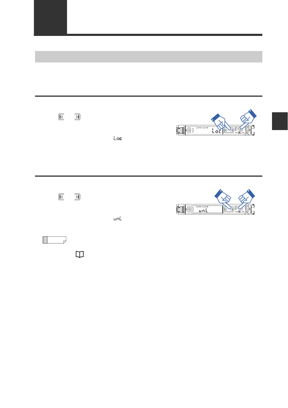 9 disabling the key operation, Key lock, Activating key lock | Deactivating key lock, Disabling the key operation -23, Key lock -23, Disabling the key operation | KEYENCE FS-N10 Series User Manual | Page 45 / 116