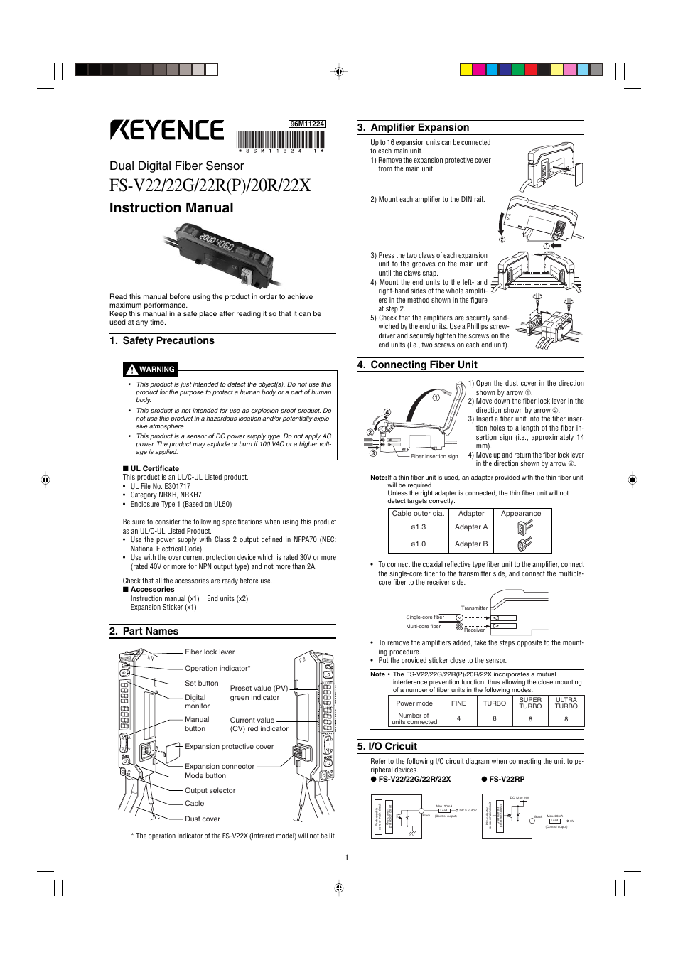 KEYENCE FS-22X User Manual | 4 pages