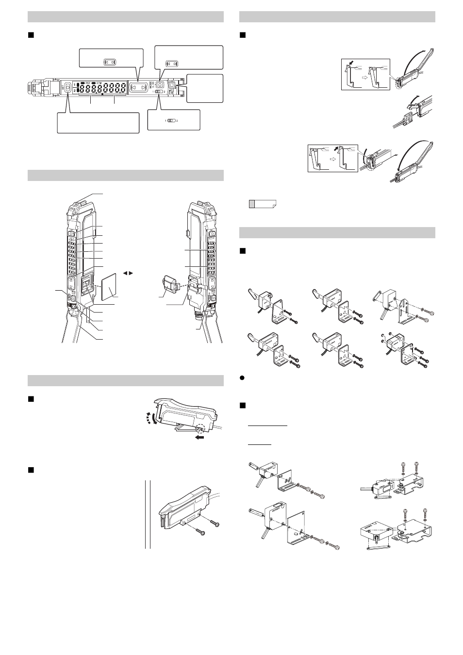 Lv-n10 series quick start, Quick start, Mounting unit | Mounting on a din rail, Installation on a wall (main unit only), Connecting the sensor head to the sensor amplifier, Connecting the sensor head, Mounting and adjusting the sensor head, Lv-nh32/nh35/nh37/nh42/nh62/s63, Adjusting the lv-nh32 spot diameter | KEYENCE LV-N10 Series User Manual | Page 3 / 12