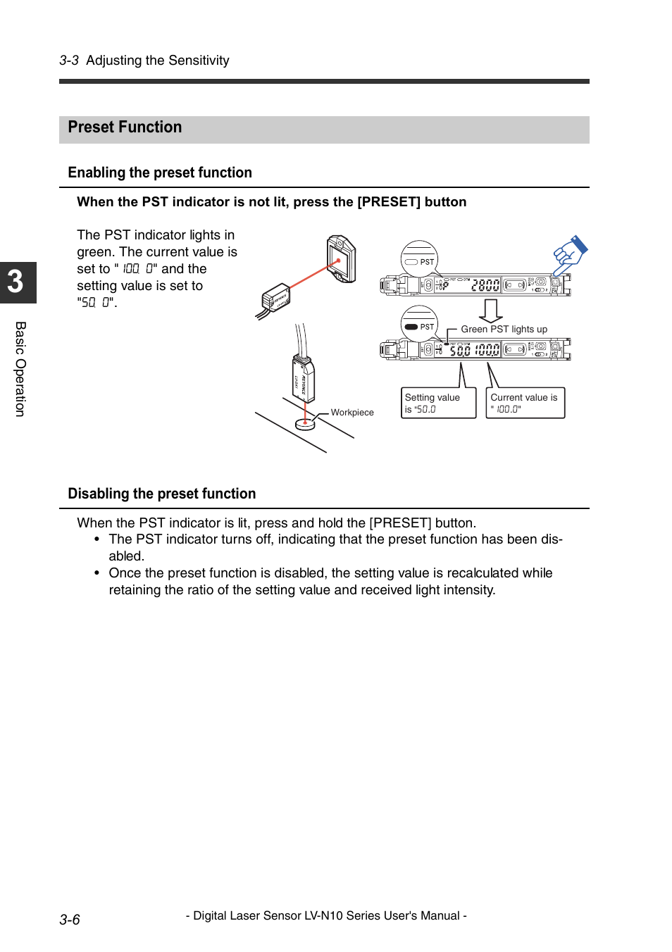 Preset function, Preset function -6 | KEYENCE LV-N10 Series User Manual | Page 30 / 112