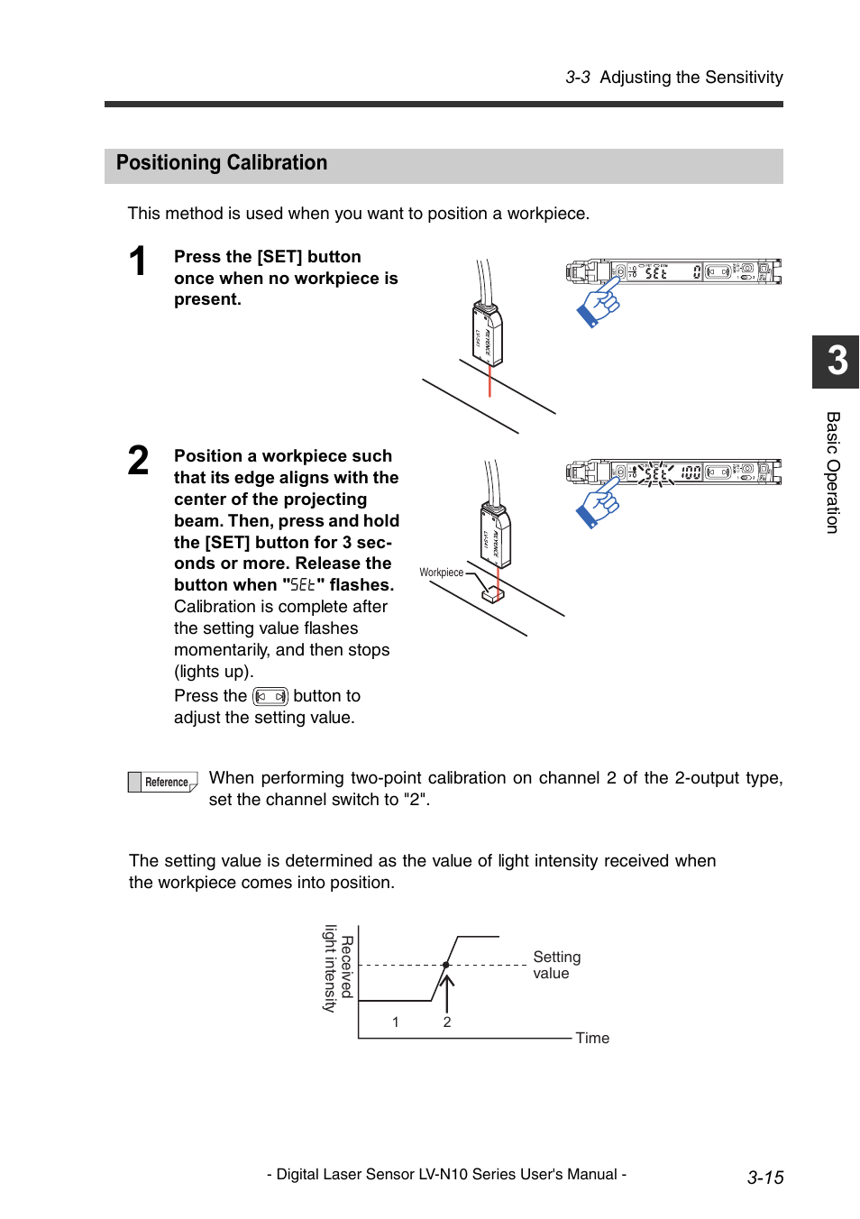 Positioning calibration, Positioning calibration -15 | KEYENCE LV-N10 Series User Manual | Page 39 / 112