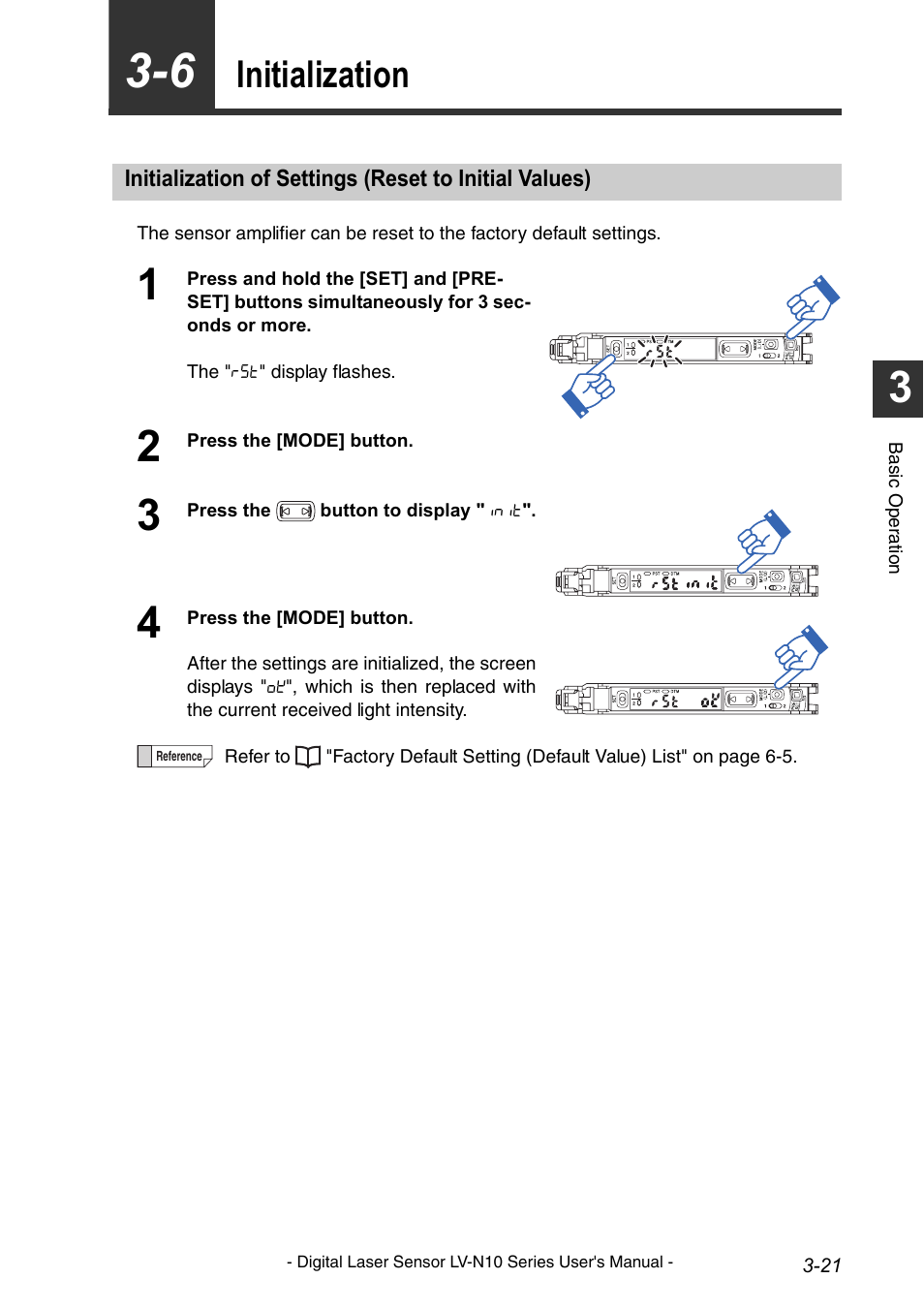 Initialization, Initialization -21 | KEYENCE LV-N10 Series User Manual | Page 45 / 112