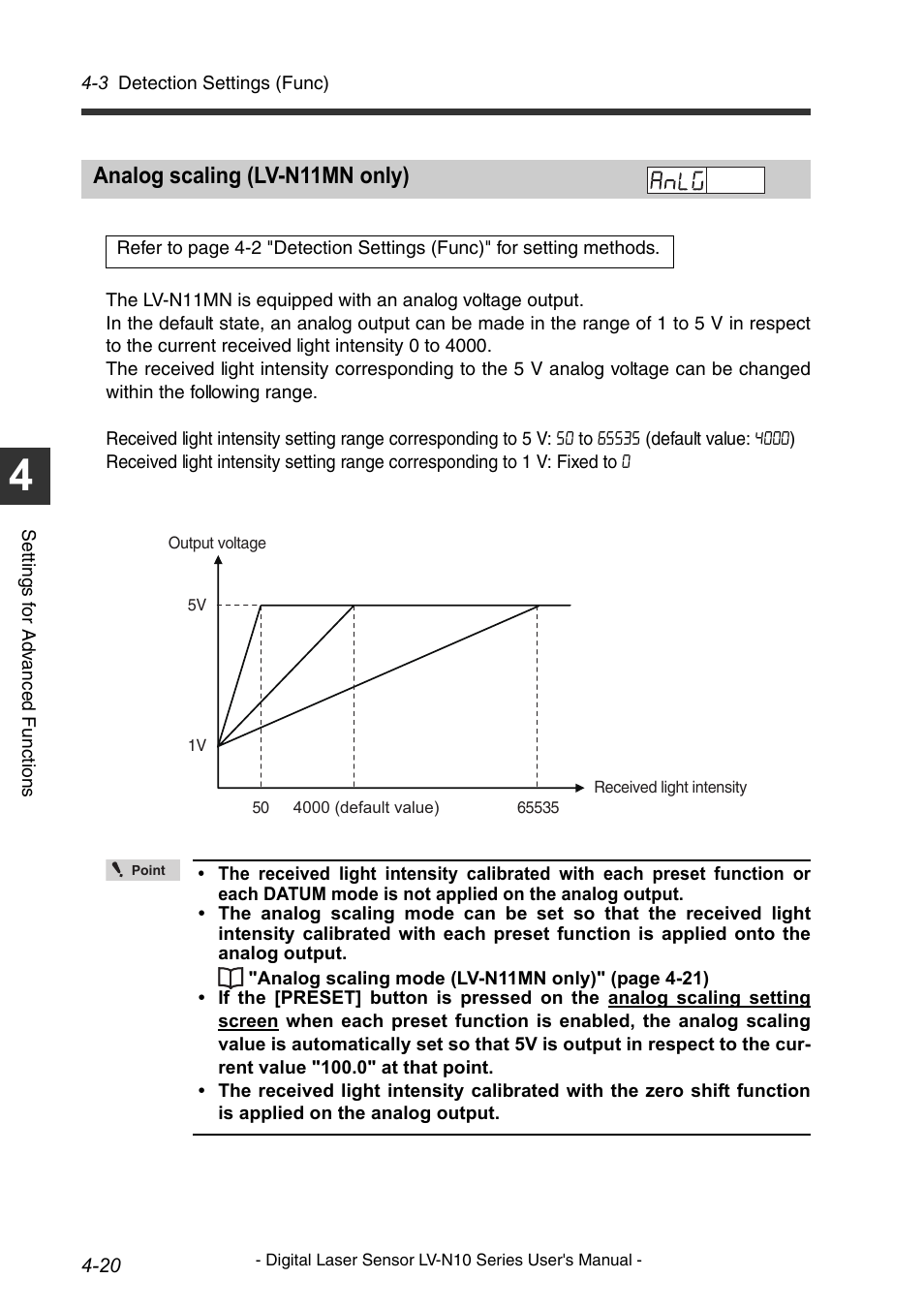 Analog scaling (lv-n11mn only), Analog scaling (lv-n11mn only) -20 | KEYENCE LV-N10 Series User Manual | Page 68 / 112