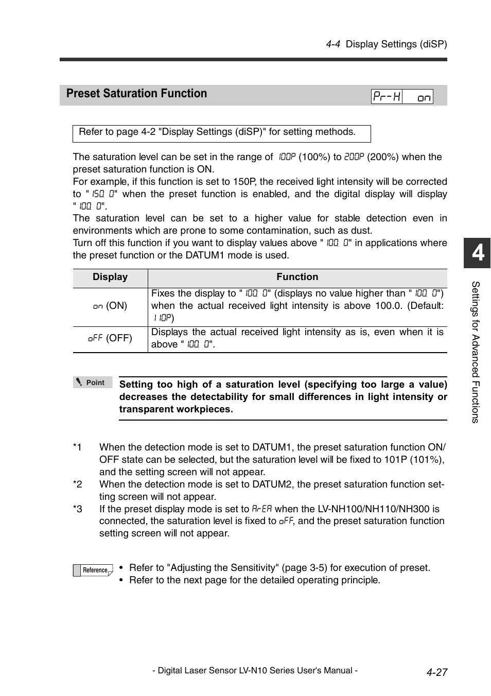 Preset saturation function, Preset saturation function -27 | KEYENCE LV-N10 Series User Manual | Page 75 / 112