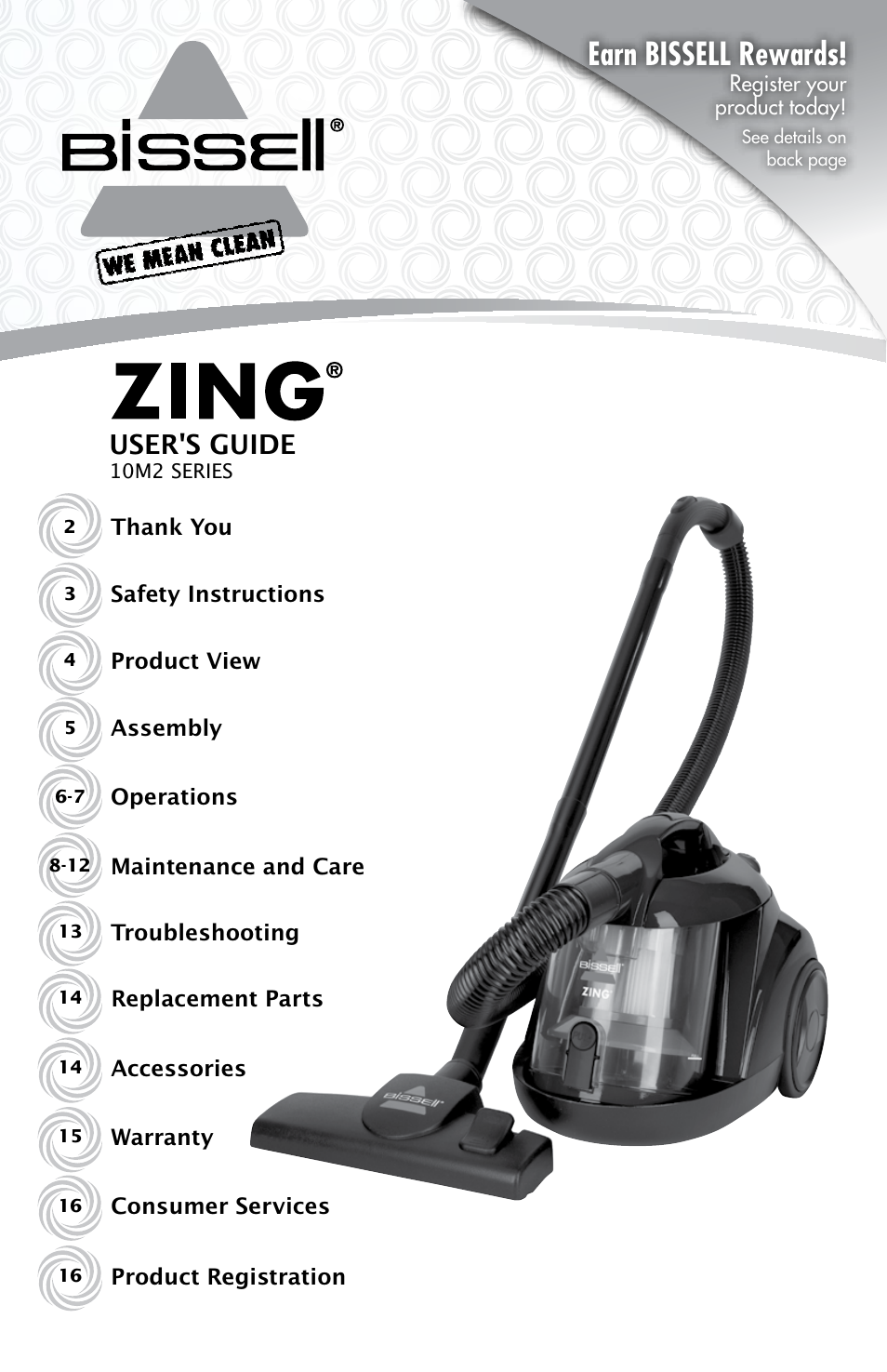 Bissell ZING 10M2 User Manual | 16 pages