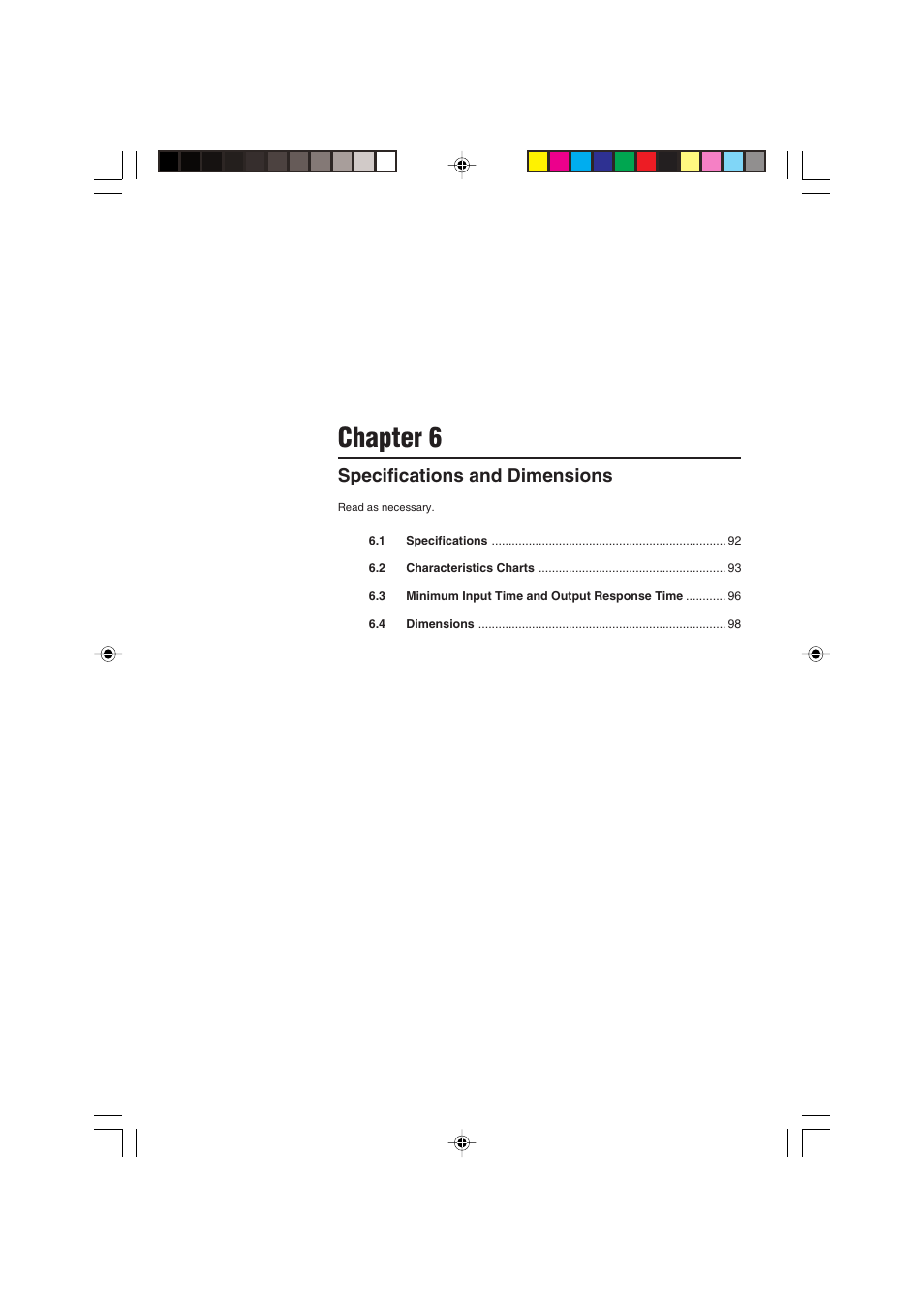 Chapter 6 specifications and dimensions, Chapter 6, Specifications and dimensions | KEYENCE EX-V Series User Manual | Page 101 / 120