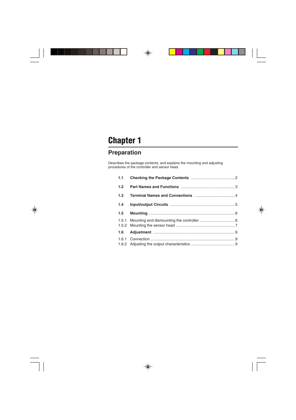 Chapter 1 preparation, Chapter 1, Preparation | KEYENCE EX-V Series User Manual | Page 11 / 120