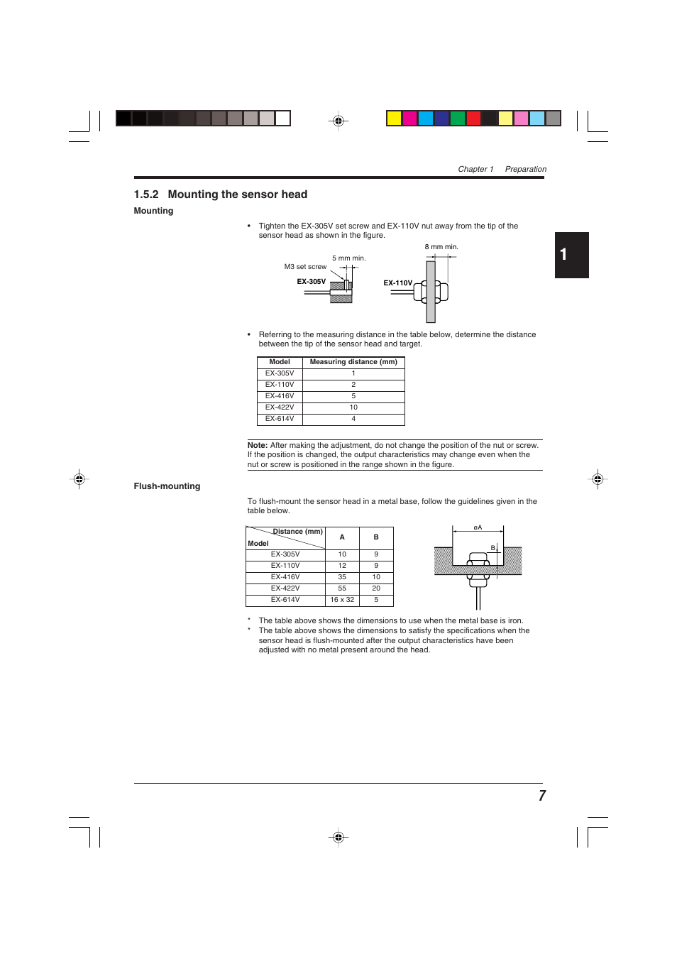 2 mounting the sensor head | KEYENCE EX-V Series User Manual | Page 17 / 120