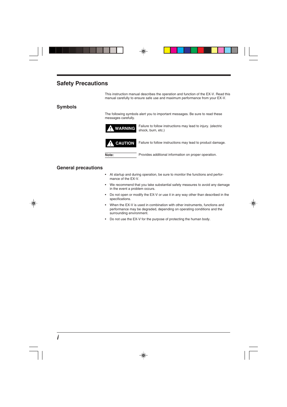 Safety precautions | KEYENCE EX-V Series User Manual | Page 2 / 120