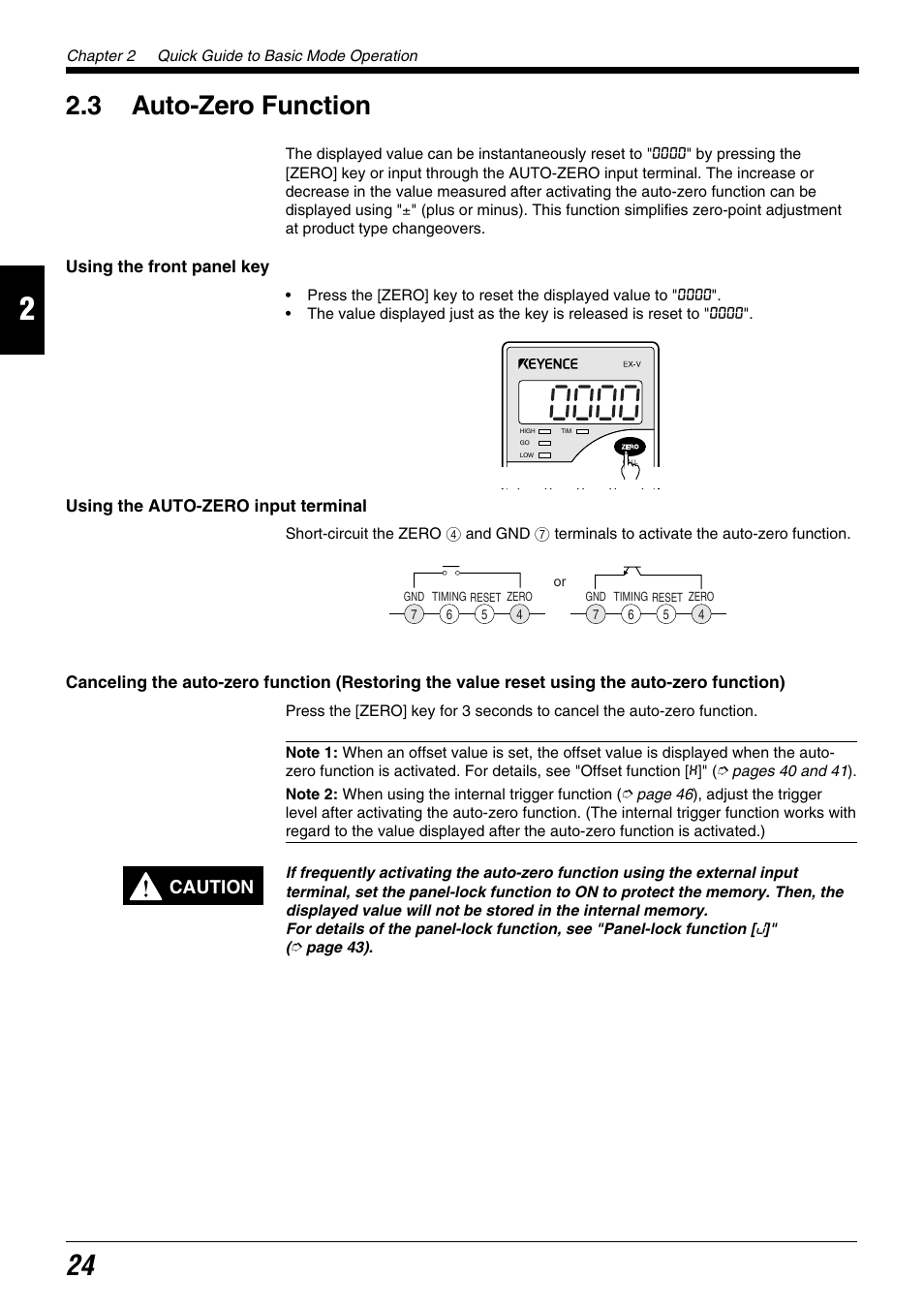 3 auto-zero function | KEYENCE EX-V Series User Manual | Page 34 / 120