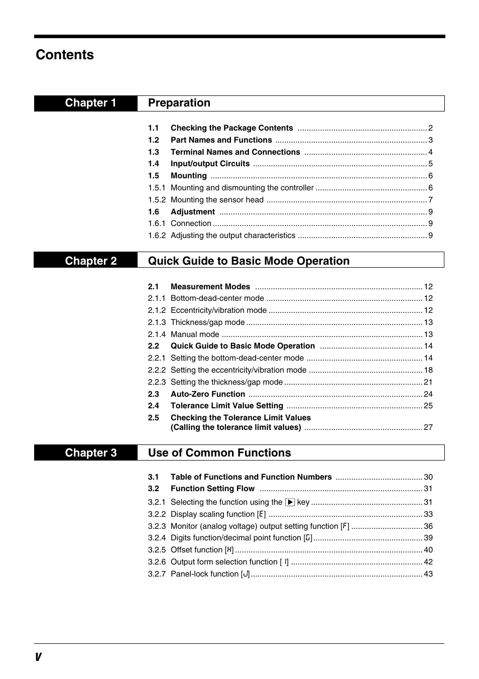 KEYENCE EX-V Series User Manual | Page 6 / 120