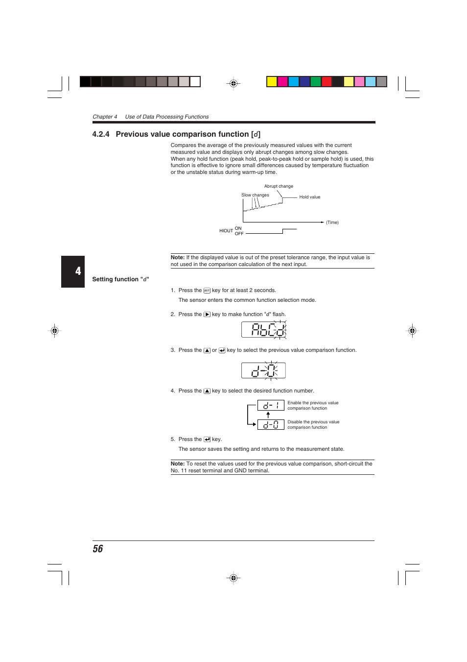 4 previous value comparison function [d, 4 previous value comparison function [ d | KEYENCE EX-V Series User Manual | Page 66 / 120