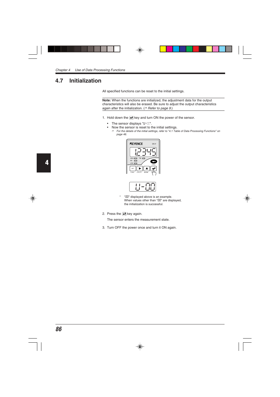 7 initialization | KEYENCE EX-V Series User Manual | Page 96 / 120