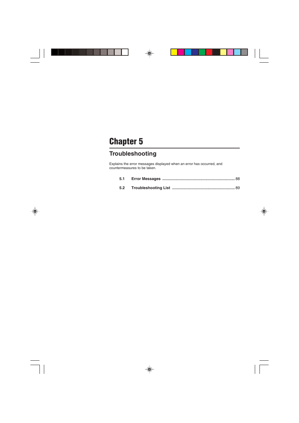 Chapter 5 troubleshooting, Chapter 5, Troubleshooting | KEYENCE EX-V Series User Manual | Page 97 / 120