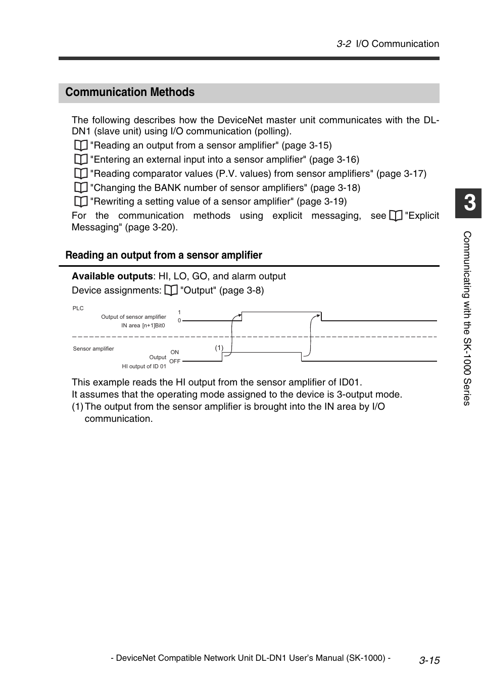 Communication methods, Communication methods -15 | KEYENCE DL-DN1 User Manual | Page 41 / 76